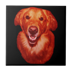 Red Golden Retriever Front Profile Ceramic Tile