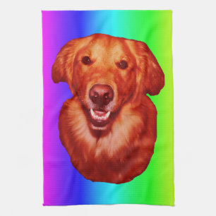 Red Golden Retriever Front Profile Tea Towel
