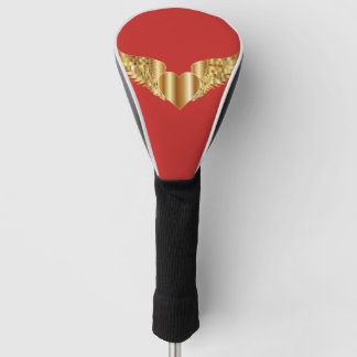 Red golden wings golf head cover