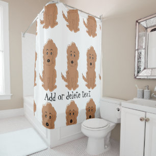 Red Goldendoodle Dog Design Shower Curtain