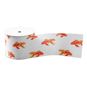 red goldfish grosgrain ribbon