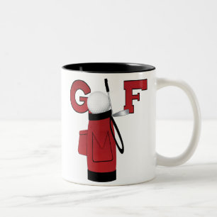 Red Golf Bag Golf Two-Tone Coffee Mug