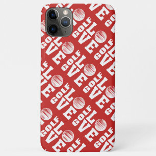 Red Golf Love Pattern iPhone 11 Pro Max Case