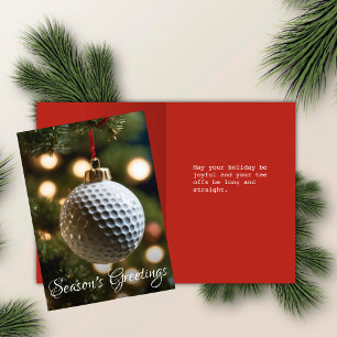 Red Golf Season's Greetings Folded Christmas Holiday Card