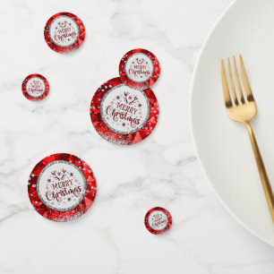 Red Gorgeous Emerald Merry Christmas Confetti