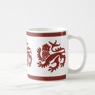 Red Gothic Revival Lions Coffee Mug