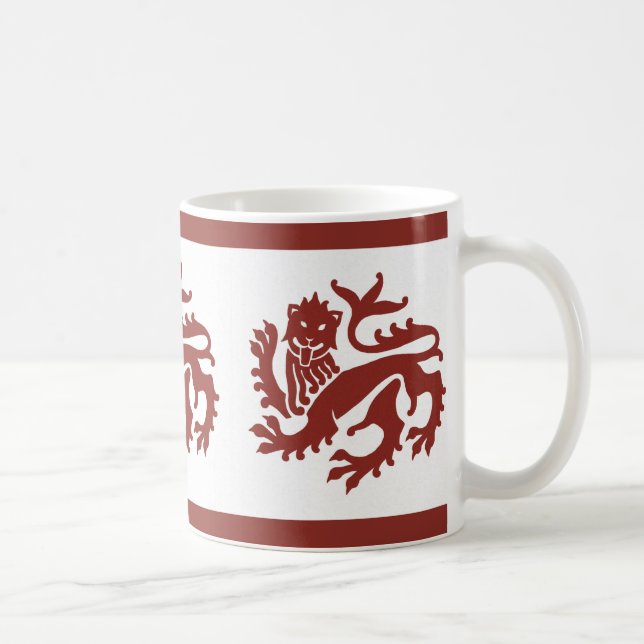 Red Gothic Revival Lions Coffee Mug (Right)