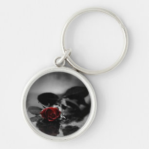 Red Gothic Rose Keychain