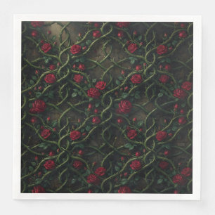 Red Gothic Rose Napkin