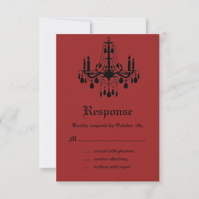Red Gothic RSVP Card (Front)
