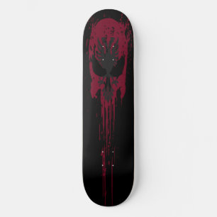 Red gothic skull theme skateboard