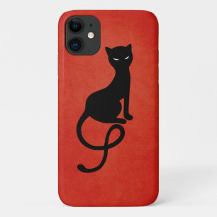 Red Gracious Evil Black Cat iPhone 11 Case