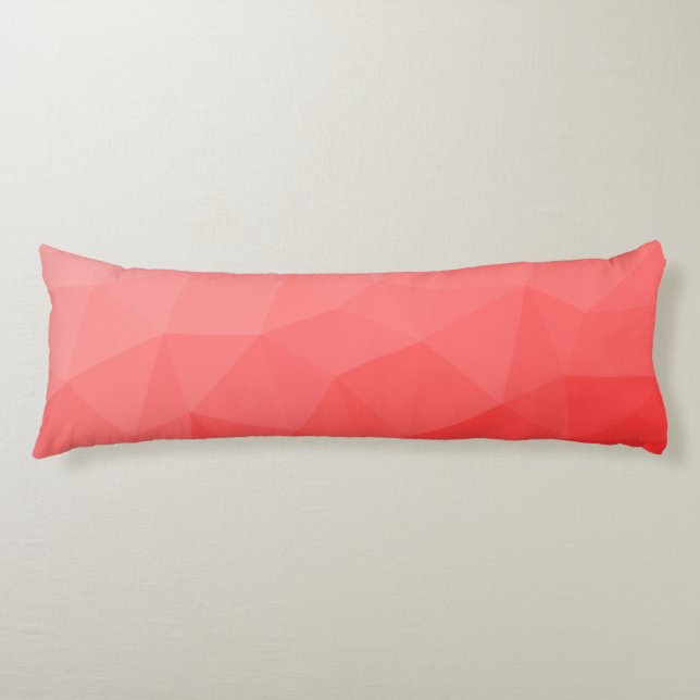 Red gradient geometric mesh pattern body cushion (Front)