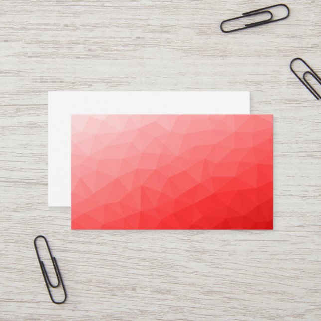 Red gradient geometric mesh pattern business card (Front/Back In Situ)