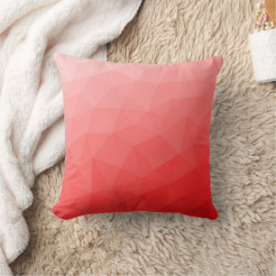 Red gradient geometric mesh pattern cushion
