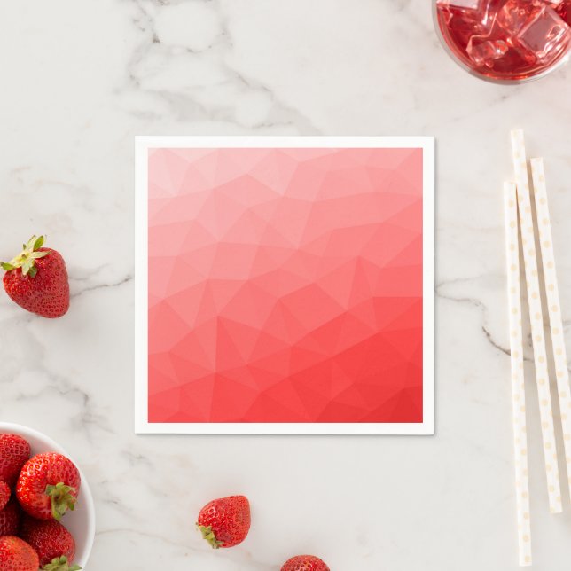 Red gradient geometric mesh pattern napkin (Insitu)