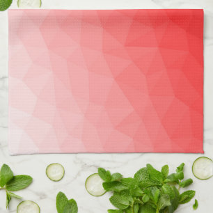 Red gradient geometric mesh pattern tea towel