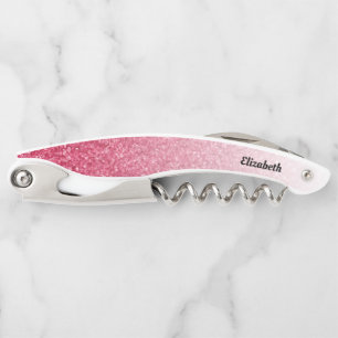 Red Gradient Glitter Corkscrew