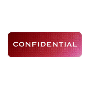 Red Gradient Pattern CONFIDENTIAL label Return Address Label