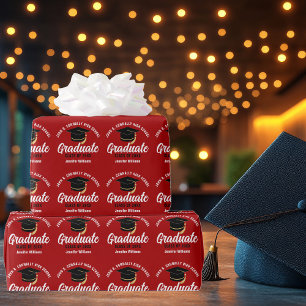 Red Graduate Customised 2026 Graduation Wrapping Paper