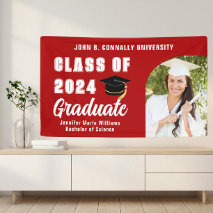 Red Graduate Photo Arch 2025 Graduation Party Banner