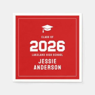 Red Graduation 2026 Napkin