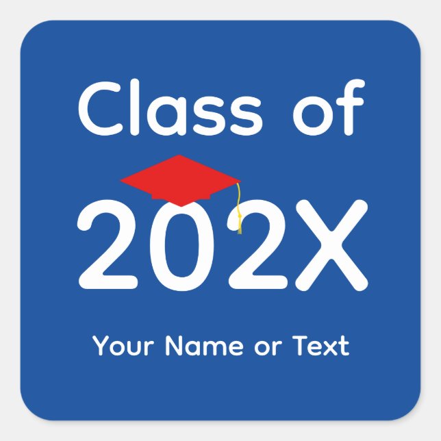 Red Graduation Cap #1-4 Stickers (Front)