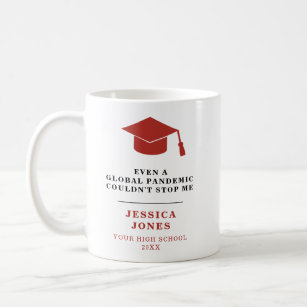 Red Graduation Cap Class of 2021   Global Pandemic Coffee Mug