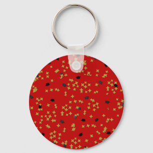 Red Graduation Confetti Key Ring