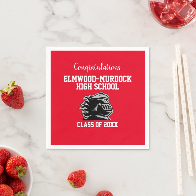 Red Graduation Party Decorations Napkin (Insitu)