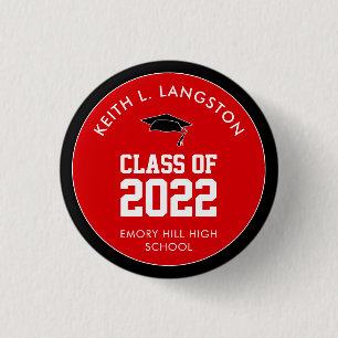 Red Graduation Personalised Button