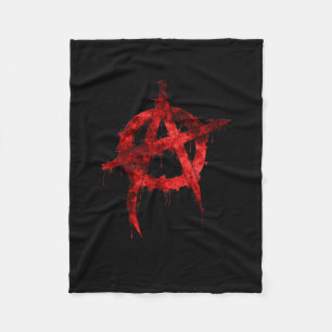 Red Graffiti Anarchy Symbol Fleece Blanket