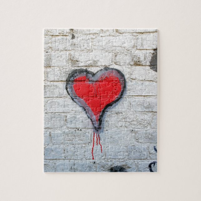 Red graffiti heart jigsaw puzzle (Vertical)