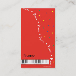 Red Grand Piano Business Card