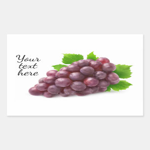 Red grape rectangular sticker