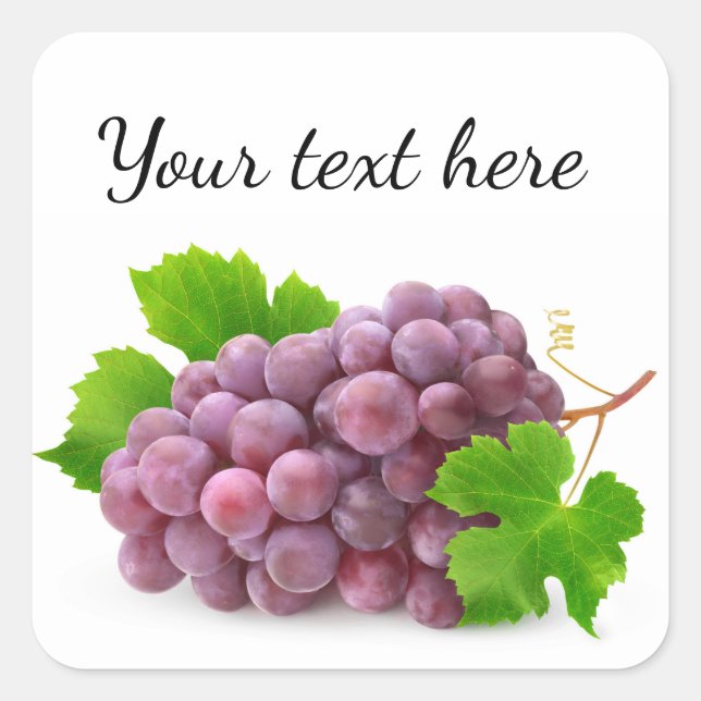 Red grape square sticker (Front)