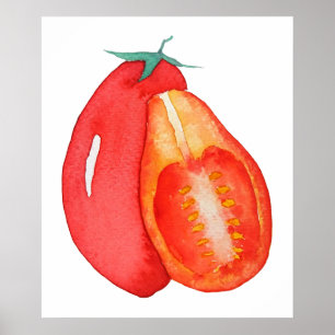 red grape tomato watercolor   poster