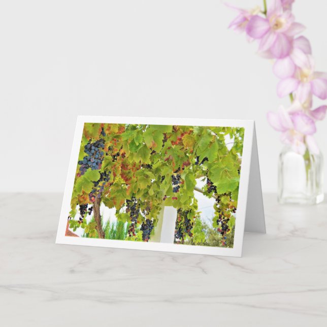 Red Grape Vine Portrait Card (Orchid)
