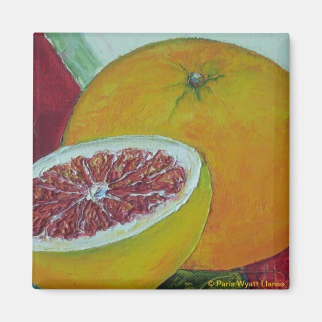 Red Grapefruit Fridge Magnet (Front)