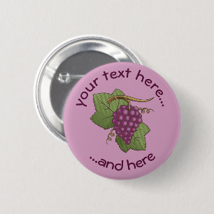 Red Grapes 6 Cm Round Badge