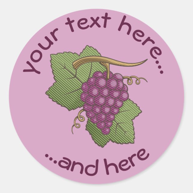 Red Grapes Classic Round Sticker (Front)