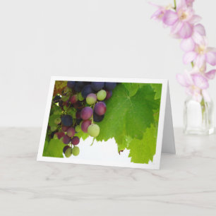 Red Grapes Green Leaves Card