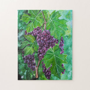 Red Grapes on an August Vine by Alfred Fox Jigsaw Puzzle