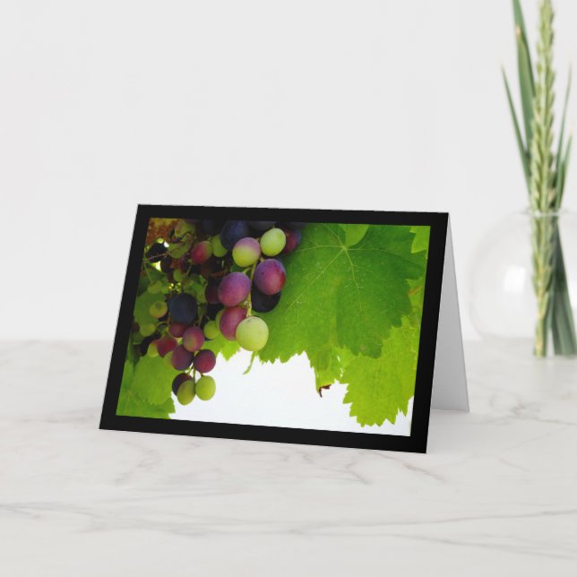 Red Grapes on Vine Card (Front)