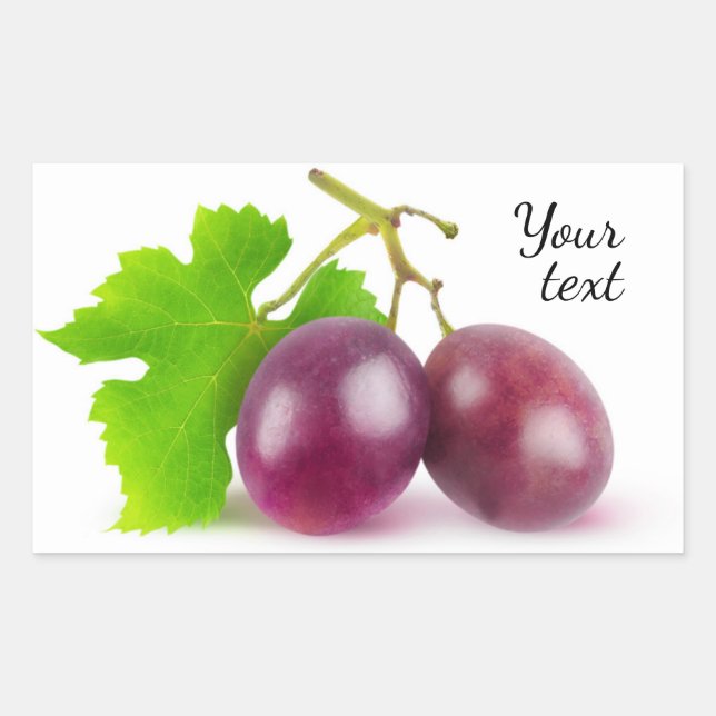 Red grapes rectangular sticker (Front)