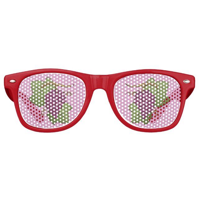 Red Grapes Retro Sunglasses (Front)