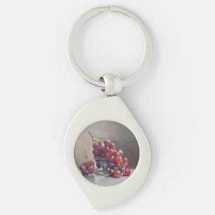 Red Grapes Still Life - from Original Oil Painting Key Ring