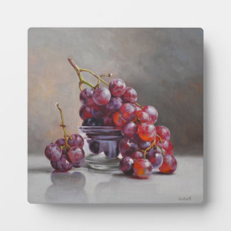 Red Grapes Still Life - from Original Oil Painting Plaque