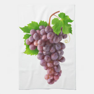 Red grapes tea towel