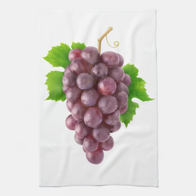 Red grapes tea towel (Vertical)